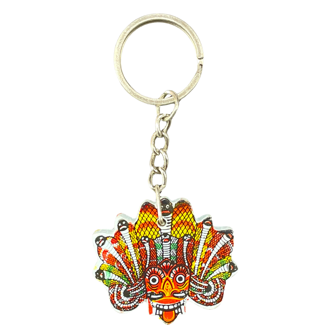 Sri Lankan Traditional Naga Raksha (Cobra Demon) Wooden Keychain