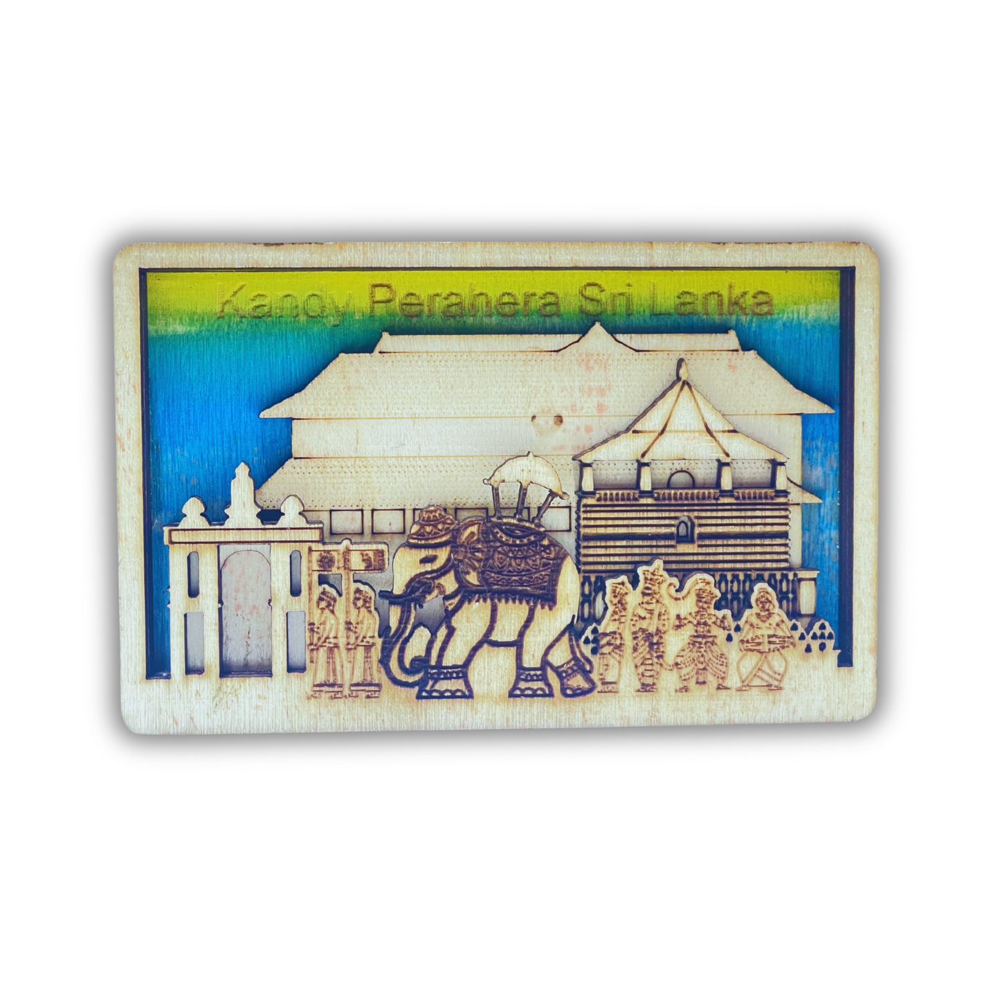 Kandy Esala Perahera 3D Wood Magnet – Handmade Sri Lanka Souvenir (Copy) (Copy)