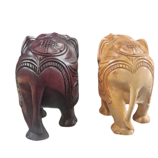Sri Lankan Mahogany Elephant Carvings – Handcrafted Island Elegance