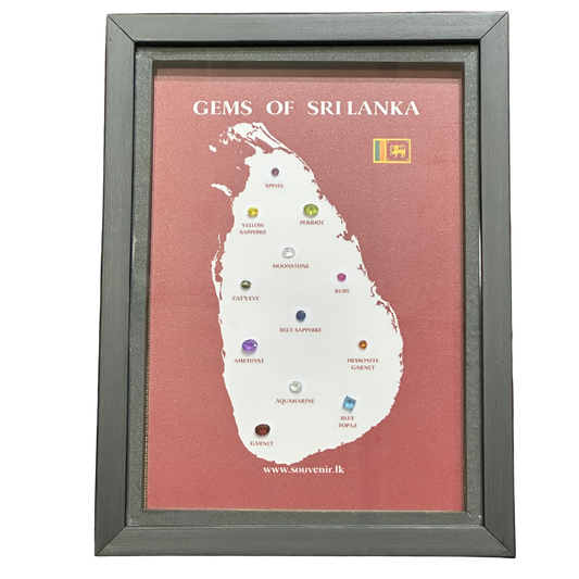 Gems of Sri Lanka – Natural Gemstone Map Frame