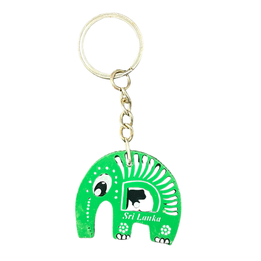 Hand-Painted Wooden Elephant Key Tag – Double-Sided (Available in Vibrant Colors)