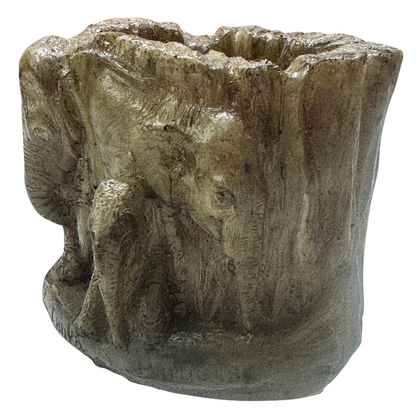 🐘 Handmade Sri Lankan Elephant Polystone Pen Holder – Multi-Purpose Desk Organizer