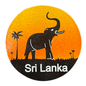 Hand-Painted Wooden Round Key Tag – Sri Lankan Elephant Sunset Souvenir
