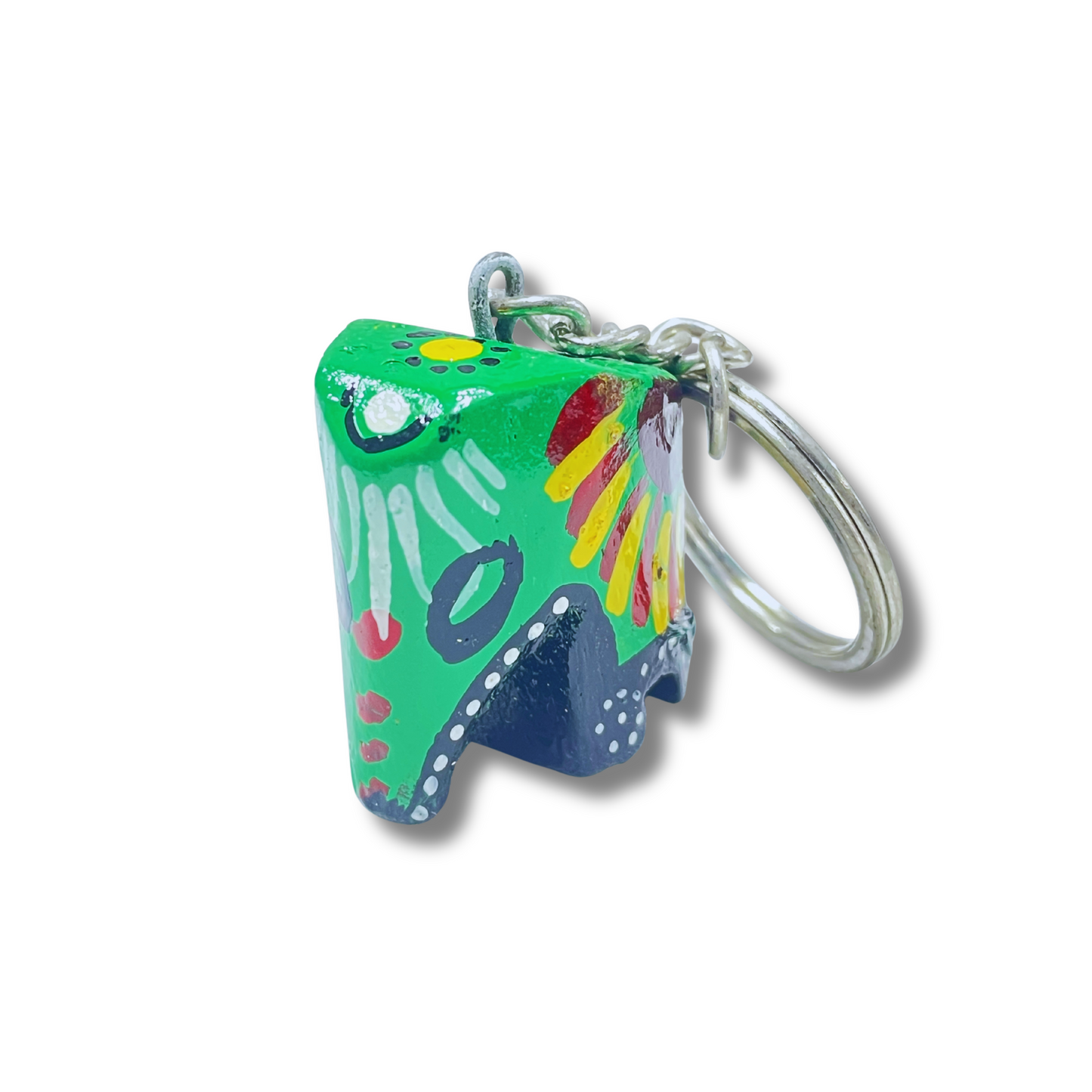 Hand-Painted Wooden Elephant Keychain – Sri Lanka Souvenir (Available in Vibrant Colors)