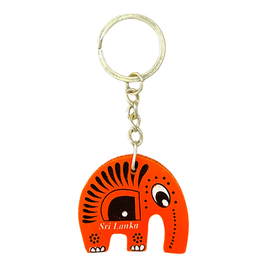 Hand-Painted Wooden Elephant Key Tag – Double-Sided (Available in Vibrant Colors)