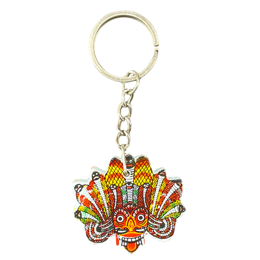 Sri Lankan Traditional Naga Raksha (Cobra Demon) Wooden Keychain