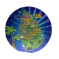Metallic Finish 3D Sri Lanka Map Fridge Magnet with Flag & Attractions (2.75") | Souvenir Gift