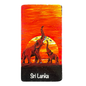 Hand-Painted Wooden Rectangular Fridge Magnet – Mother & Baby Elephant, Sri Lanka Souvenir