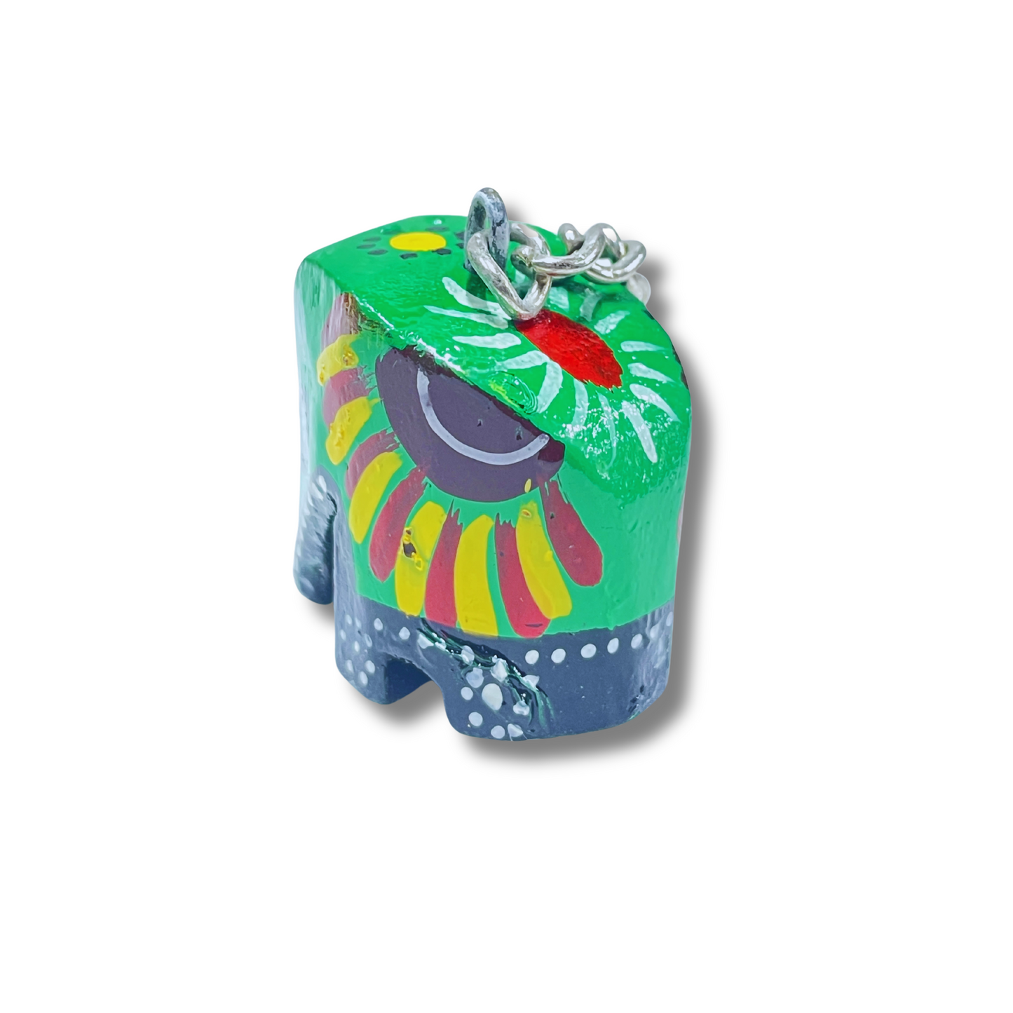 Hand-Painted Wooden Elephant Keychain – Sri Lanka Souvenir (Available in Vibrant Colors)