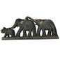 Hand-Carved Mahogany Elephant Family Plaque – Authentic Sri Lankan Wooden Elephant Art & Souvenir