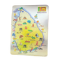 Rectangular Metallic 3D Sri Lanka Map Fridge Magnet with Flag & Attractions (2.5"x3.5")