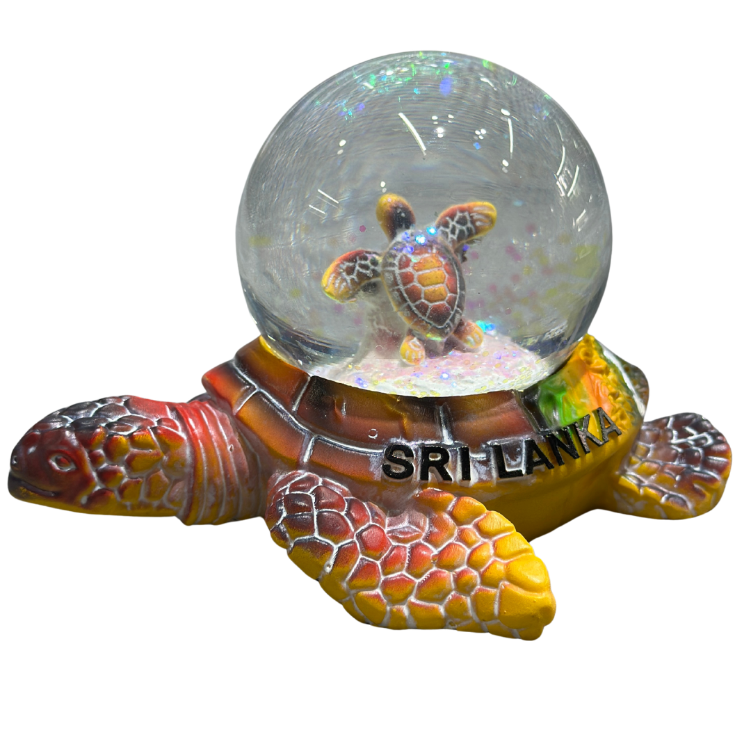 Handcrafted Sri Lanka Sea Turtle Snow Globe – Glitter Water Globe Souvenir & Decorative Gift
