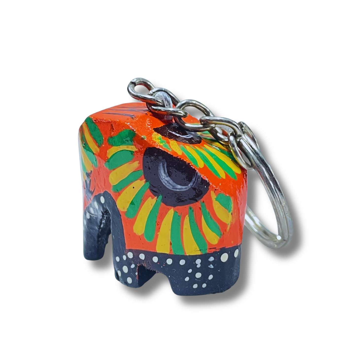 Hand-Painted Wooden Elephant Keychain – Sri Lanka Souvenir (Available in Vibrant Colors)