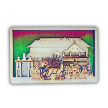 Kandy Esala Perahera 3D Wood Magnet – Handmade Sri Lanka Souvenir (Available in vibrant colours)