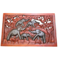 Hand-Carved Mahogany Elephant Herd Wall Panel – Authentic Sri Lankan Wooden Wall Art