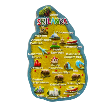 Sri Lanka-Shaped 3D Map Fridge Magnet – Polyresin Travel Souvenir (Available in Vibrant Colours)