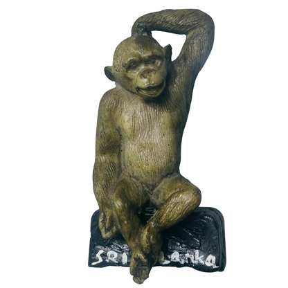 Handcrafted Polystone Monkey Figurine – Sri Lanka Souvenir