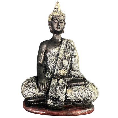 🪷 Seated Gautama Buddha Statue – Bhumisparsha Mudra (Dolomite Resin, 6”)
