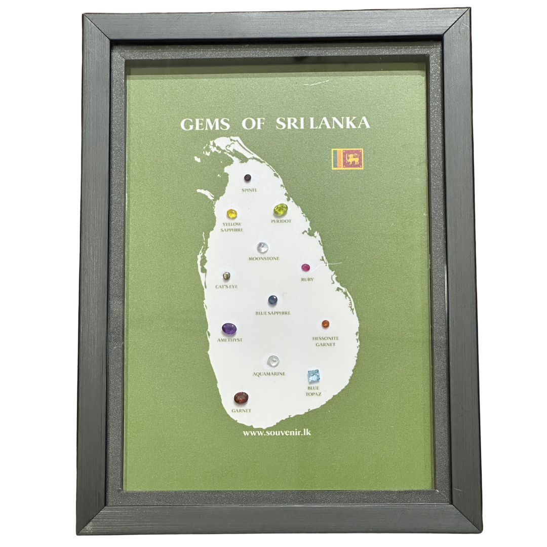 Gems of Sri Lanka – Natural Gemstone Map Frame