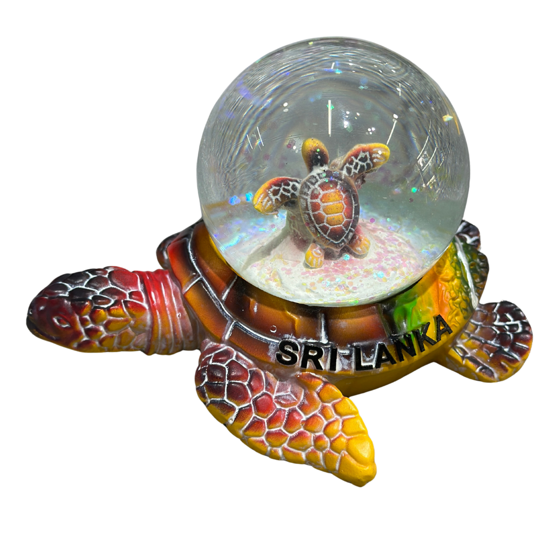Handcrafted Sri Lanka Sea Turtle Snow Globe – Glitter Water Globe Souvenir & Decorative Gift