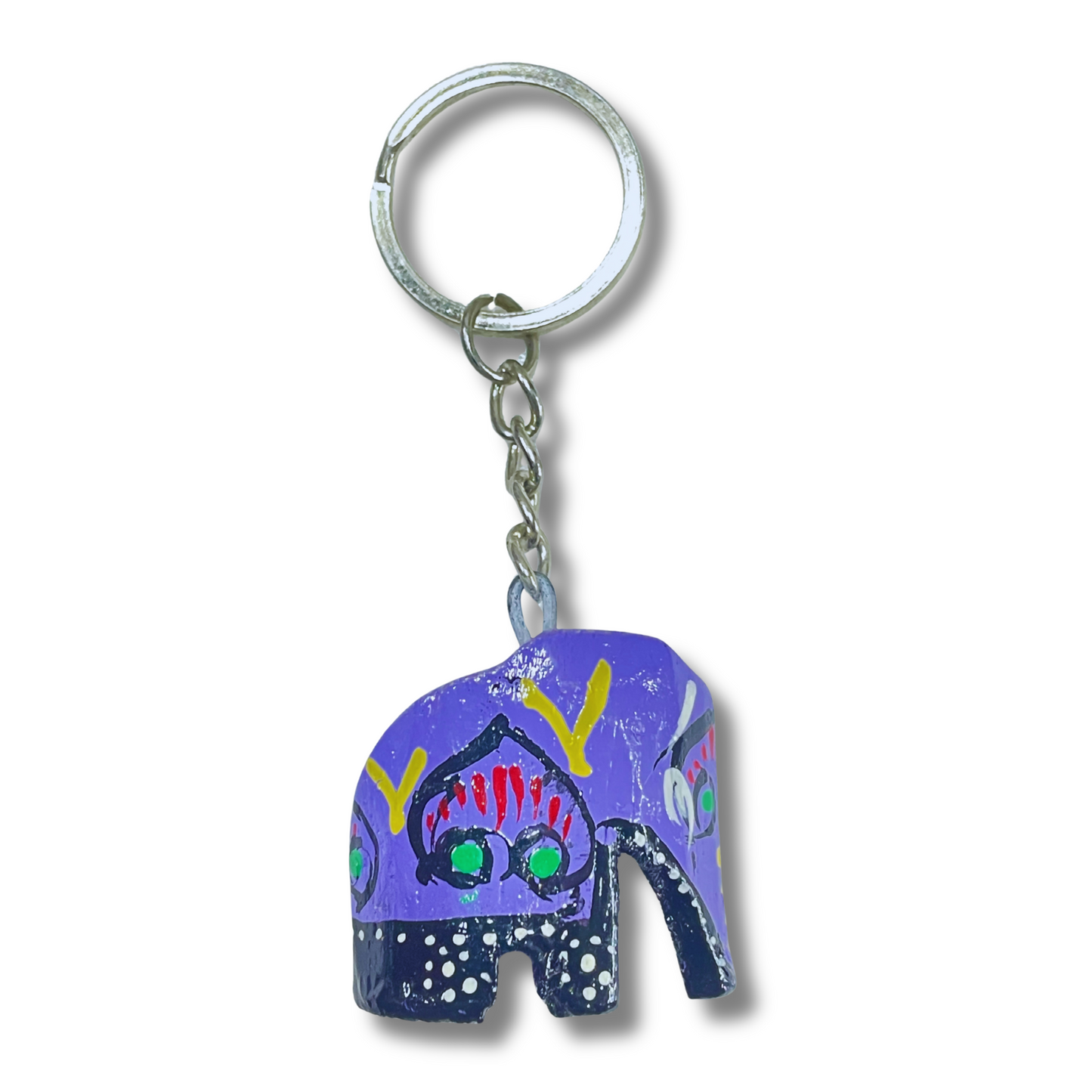 Hand-Painted Wooden Elephant Keychain – Sri Lanka Souvenir (Available in Vibrant Colors)