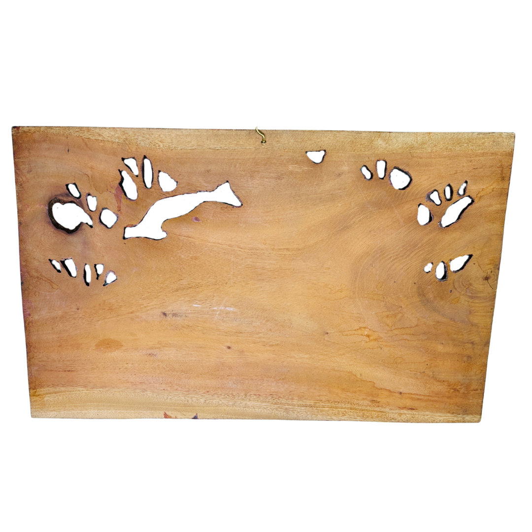 Hand-Carved Mahogany Elephant Herd Wall Panel – Authentic Sri Lankan Wooden Wall Art
