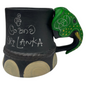 Handmade &amp; Hand-Painted Elephant Foot Clay Mug – Green Dress with Elephant Head Handle