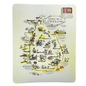 Rectangular Sri Lanka Map Fridge Magnet – 3D Landmarks & Indian Ocean (3"x4")