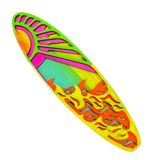 Handmade 3D Wooden Surfboard Magnet – Sri Lanka Beach & Surf Souvenir