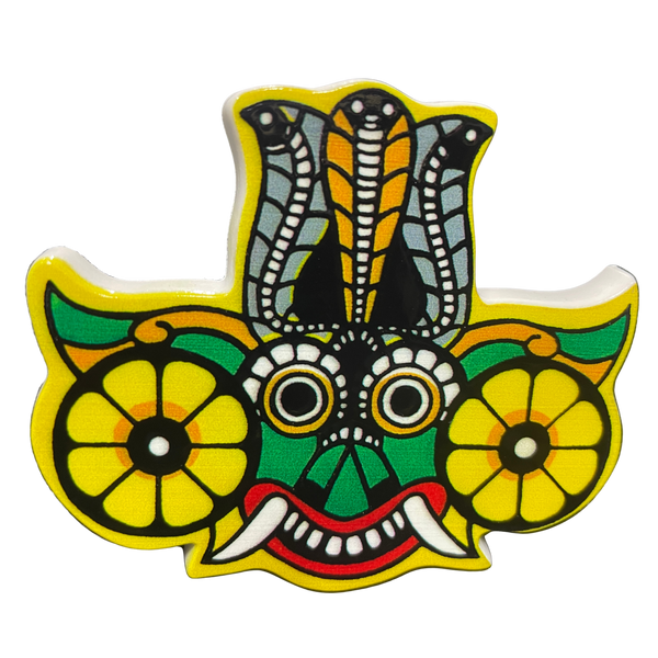 Sri Lankan Gara Raksha Mask Magnet – Polyresin Souvenir – Souvenir.lk