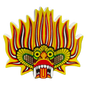 Sri Lankan Gini Raksha (Fire Demon) Mask Fridge Magnet – Polyresin, Traditional Souvenir