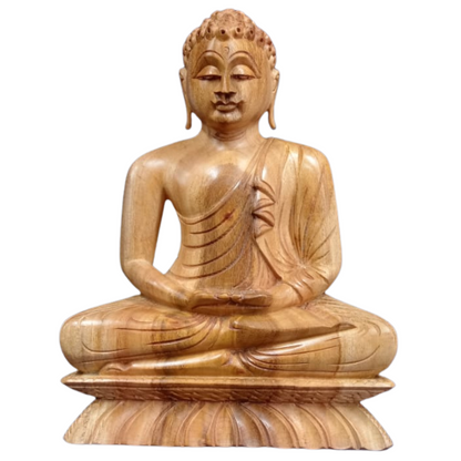 🪵 Hand-Carved Mahogany Wood Buddha Statue – Sri Lankan Artisan Craftsmanship 🇱🇰