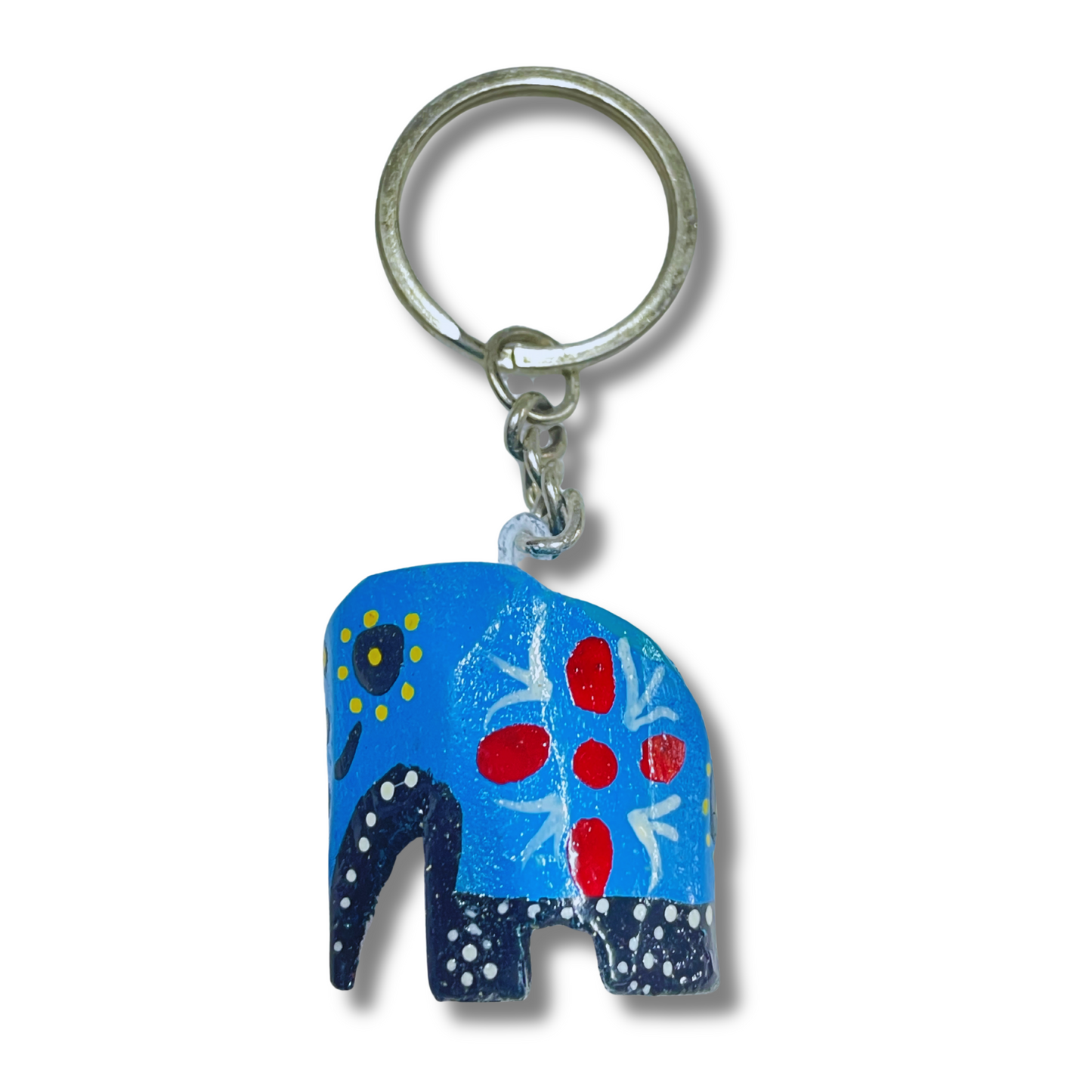 Hand-Painted Wooden Elephant Keychain – Sri Lanka Souvenir (Available in Vibrant Colors)