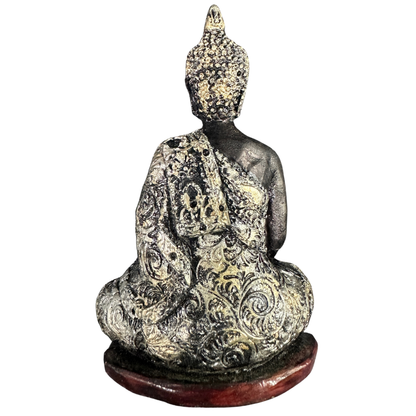 🪷 Seated Gautama Buddha Statue – Bhumisparsha Mudra (Dolomite Resin, 6”)