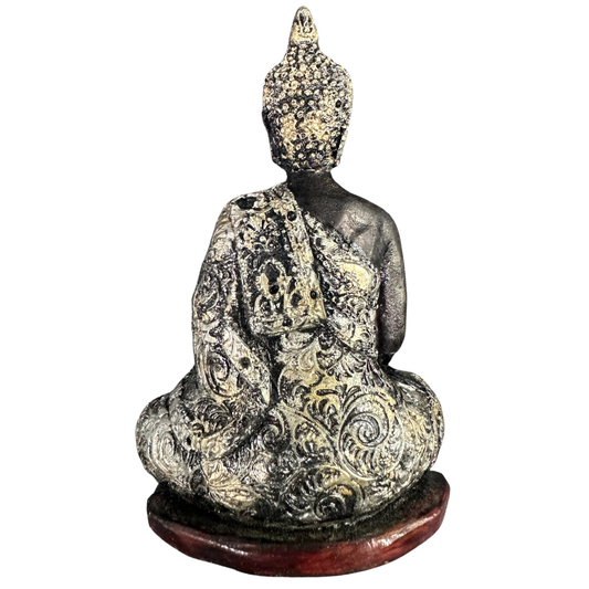 🪷 Seated Gautama Buddha Statue – Bhumisparsha Mudra (Dolomite Resin, 6”)