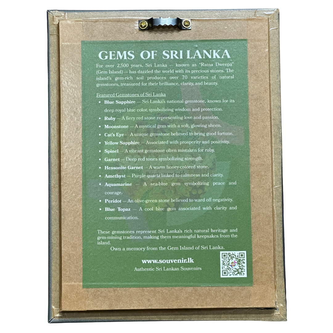 Gems of Sri Lanka – Natural Gemstone Map Frame