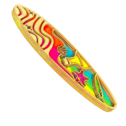 Handmade 3D Wooden Surfboard Magnet – Sri Lanka Beach & Surf Souvenir