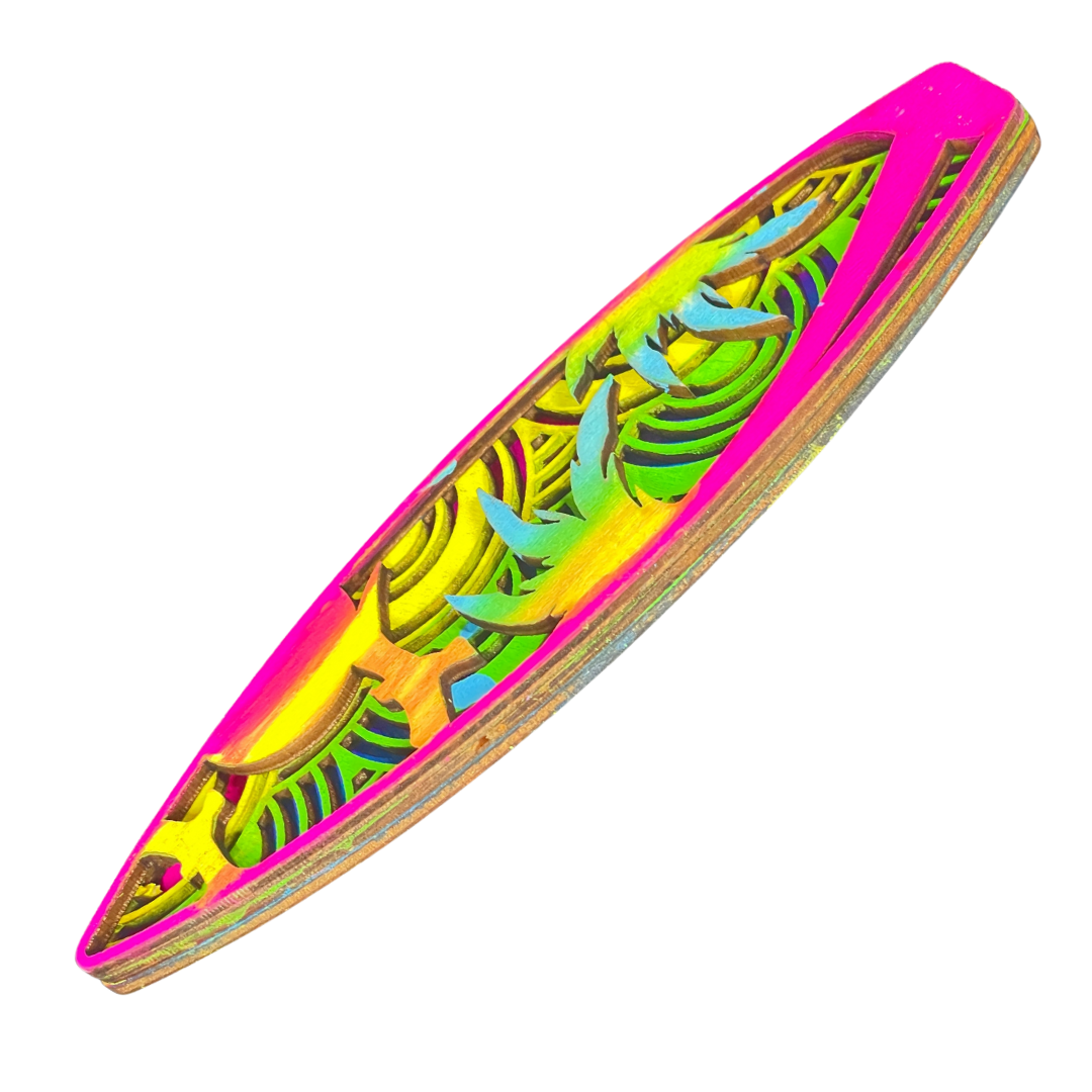 Handmade 3D Wooden Surfboard Magnet – Sri Lanka Beach & Surf Souvenir