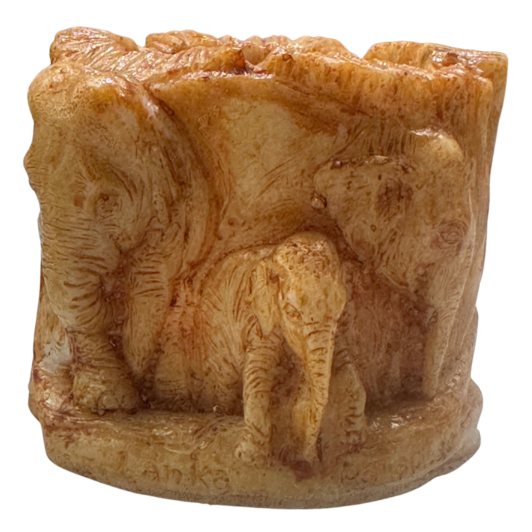 🐘 Handmade Sri Lankan Elephant Polystone Pen Holder – Multi-Purpose Desk Organizer