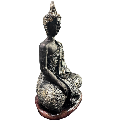 🪷 Seated Gautama Buddha Statue – Bhumisparsha Mudra (Dolomite Resin, 6”)