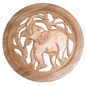 15" Handcrafted Mahogany Wooden Elephant Wall Hanging – Authentic Sri Lankan Art & Décor