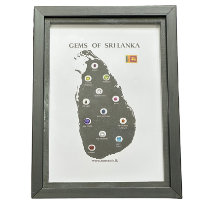 Gems of Sri Lanka – Natural Gemstone Map Frame