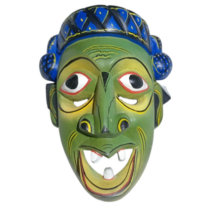 🌺 Handmade Wearable Wooden Sri Lankan Kolam Mask – Traditional Art You Can Wear 🎭