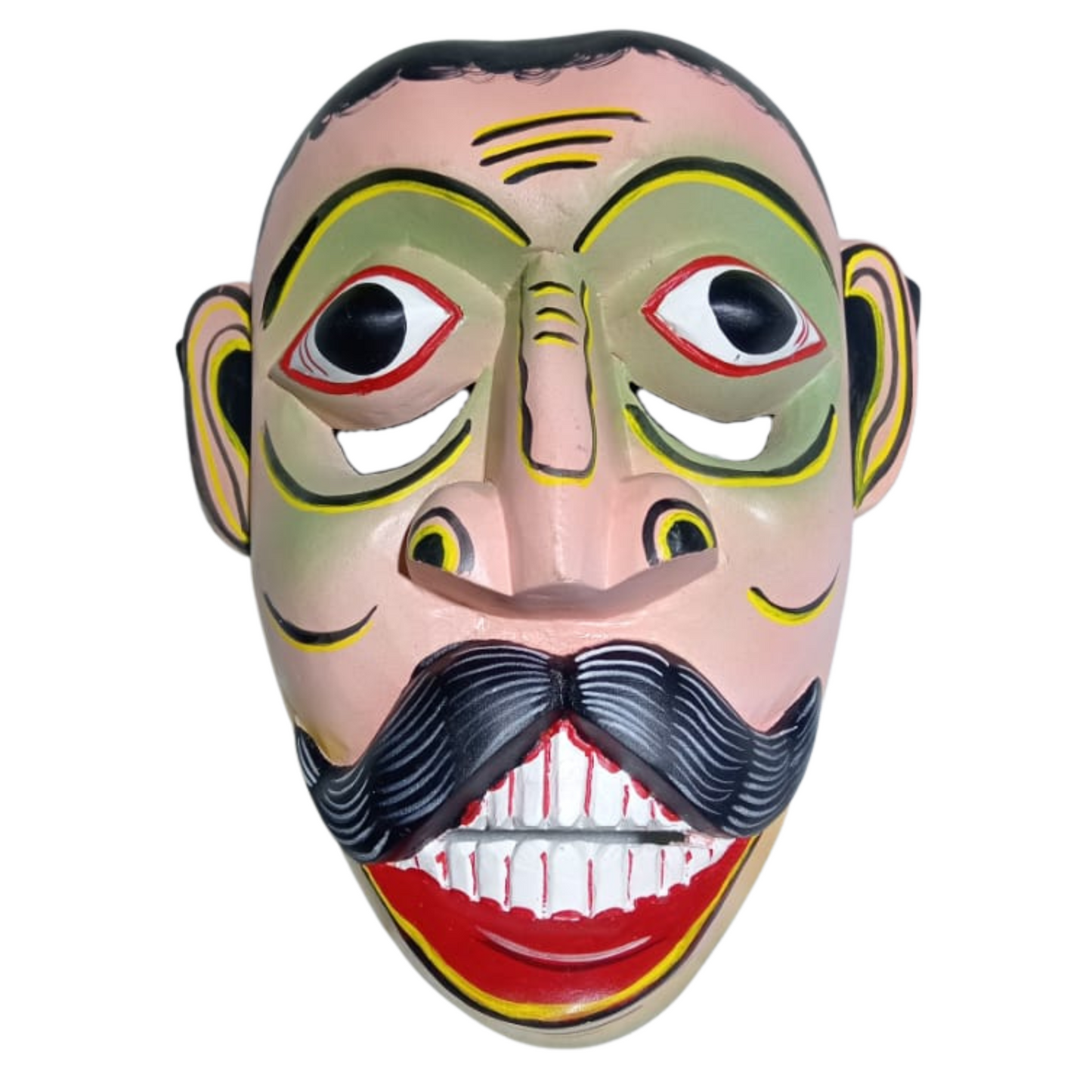 🌺 Handmade Wearable Wooden Sri Lankan Kolam Mask – Traditional Art You Can Wear 🎭