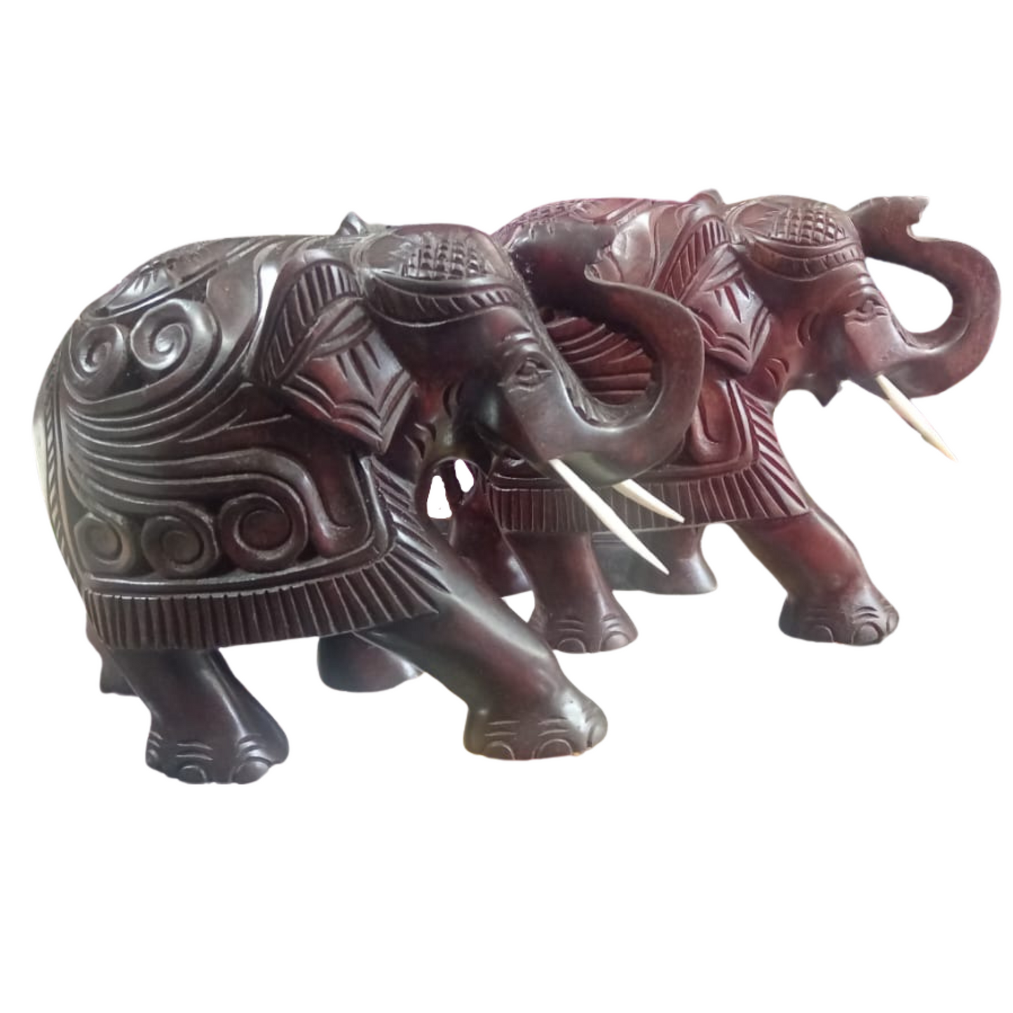Sri Lankan Mahogany Elephant Carvings – Handcrafted Island Elegance
