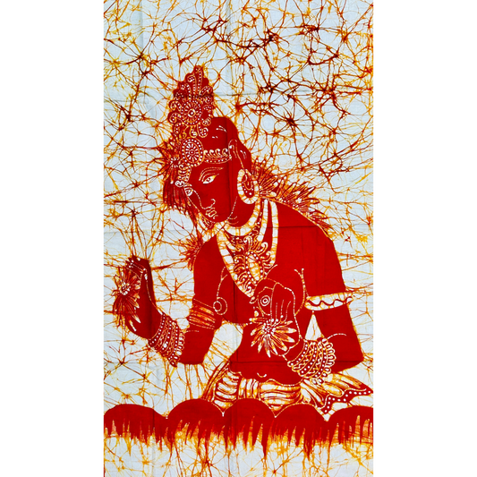 Handmade Sri Lankan Sigiriya Maiden Batik Wall Hanging – Cotton Fabric Art | 54.5 × 94 cm