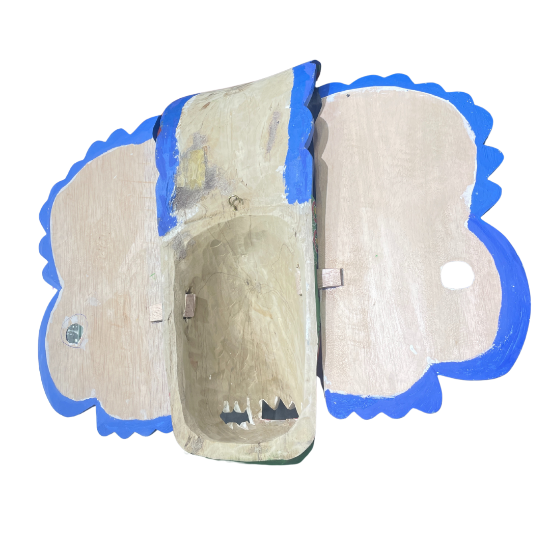 Handmade Wooden Mayura Raksha (Peacock Devil) Mask – 20" | Sri Lankan Traditional Wall Decor