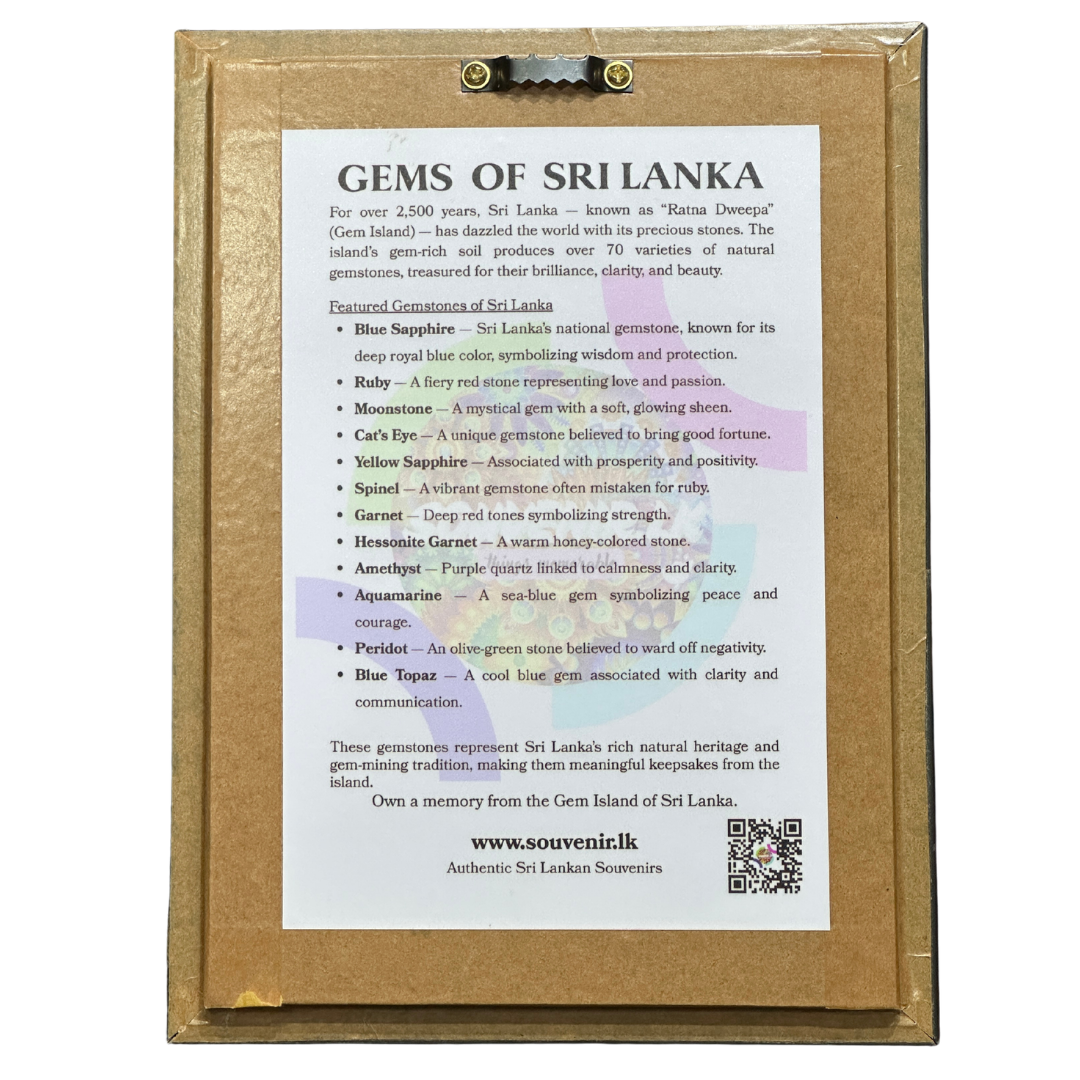 Gems of Sri Lanka – Natural Gemstone Map Frame