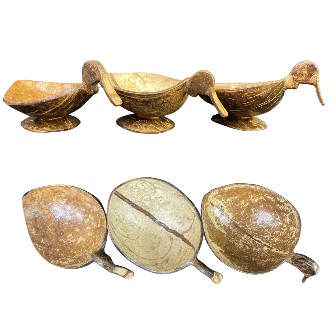 handmade coconut shell duck cup – eco friendly sri lankan souvenir