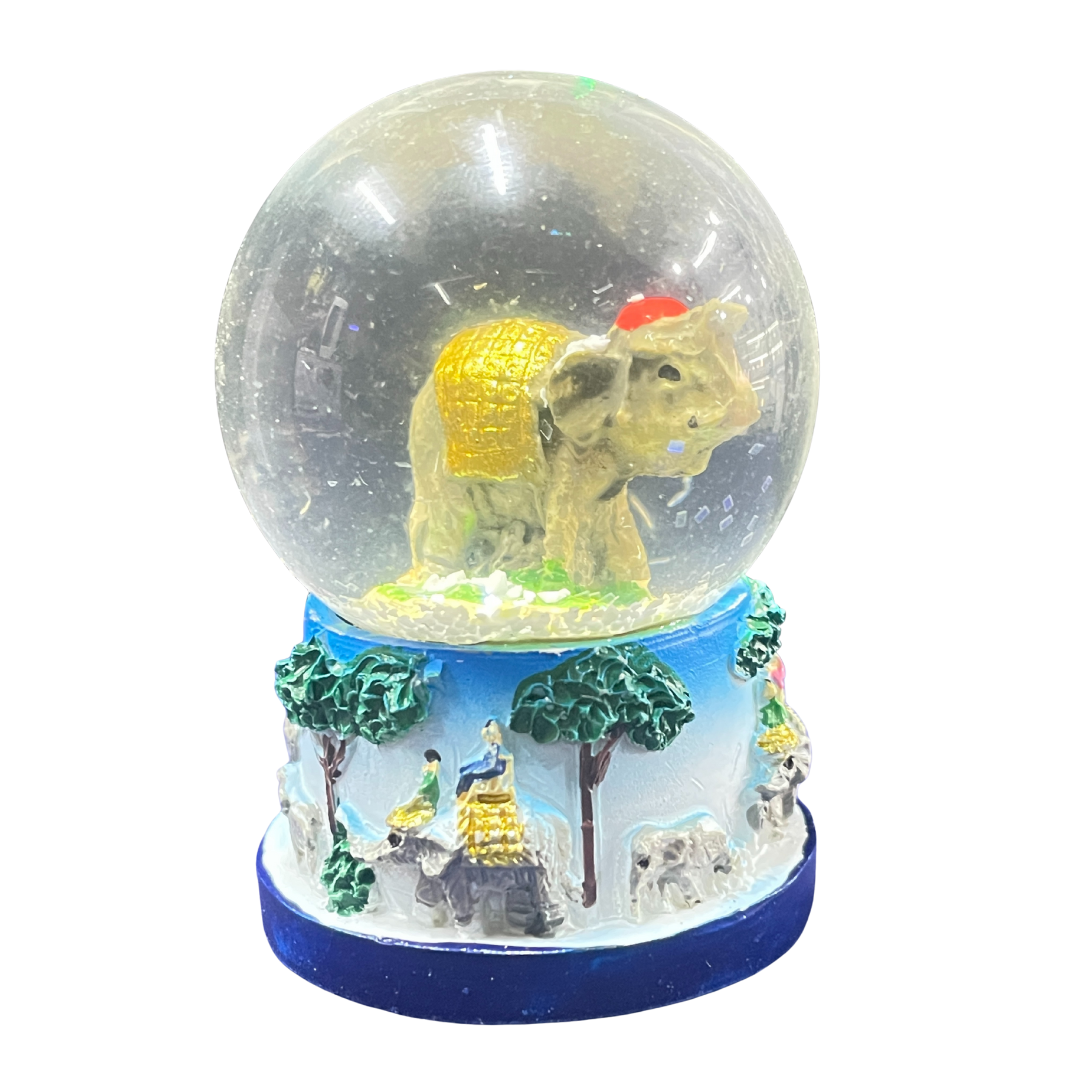 Handcrafted Sri Lanka Elephant Snow Globe – Glitter Water Globe Souvenir & Decorative Gift